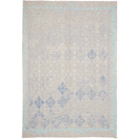 Tappeto Kilim Afghanistan Geometrico Beige Azzurro 176x253 C
