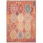 Tappeto Kilim Afghanistan Geometrico Arancio Multi 184x258 C