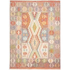 Tappeto Kilim Afghanistan Geometrico Multicolore Pastello 18