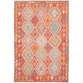 Tappeto Kilim Afghanistan Astratto Arancio Policromo 168x250
