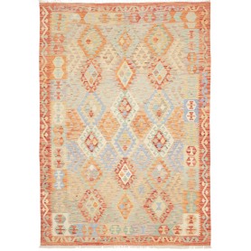 Tappeto Kilim Afghanistan Geometrico Beige Arancio 178x253 C