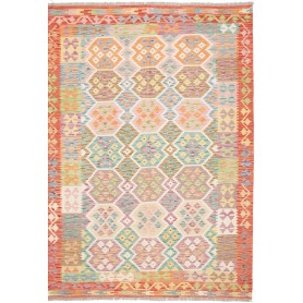 Tappeto Kilim Afghanistan Geometrico Multicolore Pastello 17