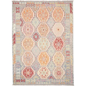 Tappeto Kilim Afghanistan Astratto Azzurro Multicolore Paste