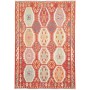 Tappeto Kilim Afghanistan Geometrico Rosso Terracotta Pastel