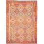 Tappeto Kilim Afghanistan Astratto Terracotta Blu 169x246 Cm
