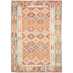 Tappeto Kilim Afghanistan Geometrico Multicolore Etnico 178x