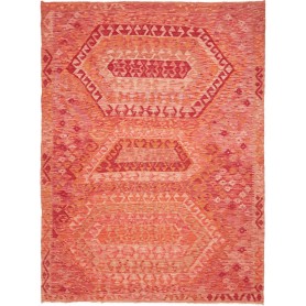 Tappeto Kilim Afghanistan Geometrico Rosso Arancio 182x240 C