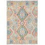 Tappeto Kilim Afghanistan Astratto Azzurro Policromo 146x206
