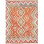 Tappeto Kilim Afghanistan Geometrico Arancio Blu 152x201 Cm