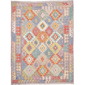 Tappeto Kilim Afghanistan Geometrico Lilla Multicolore Vivac