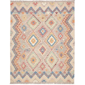 Tappeto Kilim Afghanistan Astratto Multicolore Geometrico Lu