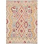 Tappeto Kilim Afghanistan Geometrico Grigio Multicolore 151x