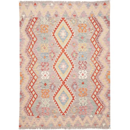 Tappeto Kilim Afghanistan Geometrico Grigio Multicolore Past