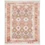 Tappeto Kilim Afghanistan Geometrico Arancio Turchese 154x18