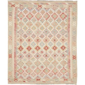 Tappeto Kilim Afghanistan Astratto Crema Multicolore Pastell