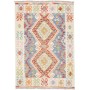 Tappeto Kilim Afghanistan Astratto Blu Rosso 124x180 Cm