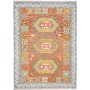 Tappeto Kilim Afghanistan Geometrico Arancio Azzurro 125x173