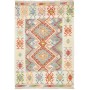 Tappeto Kilim Afghanistan Astratto Azzurro Arancione 126x180