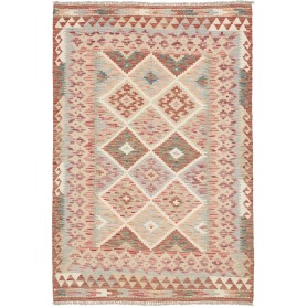 Tappeto Kilim Afghanistan Astratto Beige Terracotta 126x186