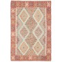 Tappeto Kilim Afghanistan Astratto Terracotta Azzurro 121x18