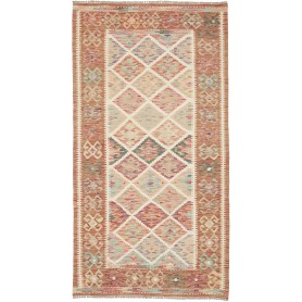 Tappeto Kilim Afghanistan Astratto Beige Terracotta Multicol