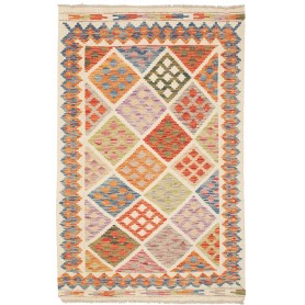 Tappeto Kilim Afghanistan Astratto Avorio Multicolore 102x15