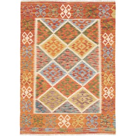 Tappeto Kilim Afghanistan Geometrico Arancio Multicolore 105
