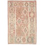 Tappeto Kilim Afghanistan Astratto Terracotta Azzurro 103x15