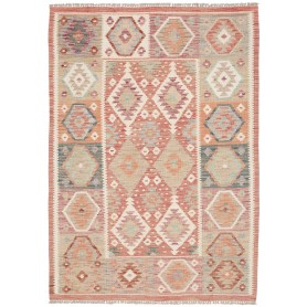 Tappeto Kilim Afghanistan Astratto Terracotta Beige 106x148