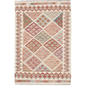 Tappeto Kilim Afghanistan Geometrico Multicolore Pastello 10