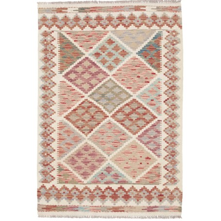 Tappeto Kilim Afghanistan Geometrico Multicolore Pastello 10