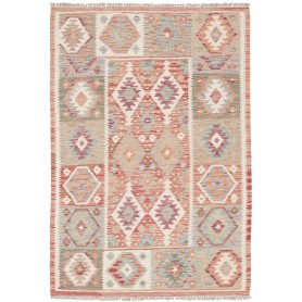 Tappeto Kilim Afghanistan Astratto Multicolore Pastello 102x