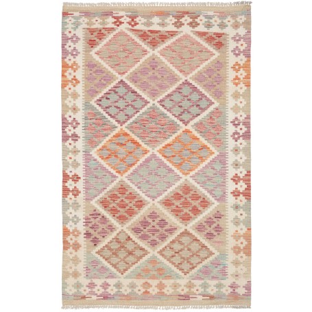 Tappeto Kilim Afghanistan Geometrico Multicolore Pastello 99
