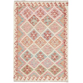 Tappeto Kilim Afghanistan Geometrico Multicolore Pastello 10