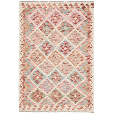 Tappeto Kilim Afghanistan Geometrico Multicolore Pastello 10