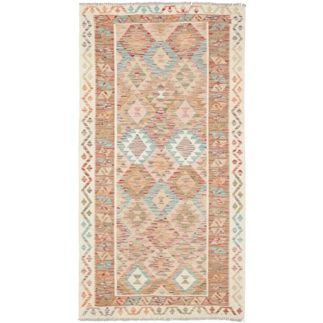 Tappeto Kilim Afghanistan Geometrico Beige Terra 104x184 Cm