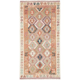 Tappeto Kilim Afghanistan Geometrico Crema Multicolore Paste