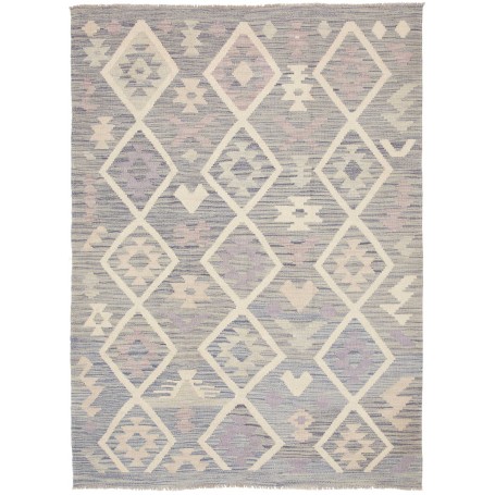 Tappeto Kilim Afghanistan Geometrico Blu Malva 127x173 Cm