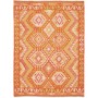Tappeto Kilim Afghanistan Geometrico Arancione Giallo 129x17