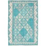 Tappeto Kilim Afghanistan Geometrico Turchese Grigio 106x159