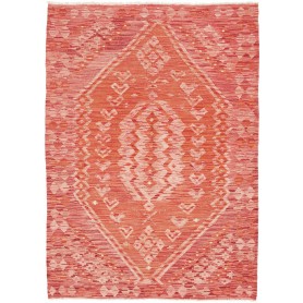 Tappeto Kilim Afghanistan Geometrico Rosso Corallo Salmone 1
