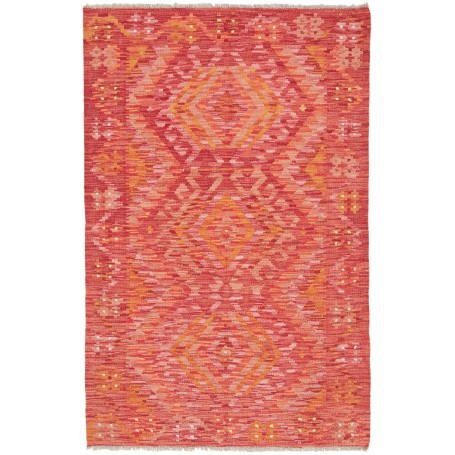 Tappeto Kilim Afghanistan Geometrico Rosso Arancio 98x153 Cm