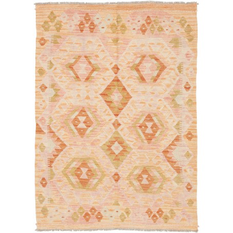 Tappeto Kilim Afghanistan Geometrico Pesca Arancio 106x146 C