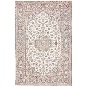 Tappeto Kashan Persia Medaglione Avorio Blu 202x295 Cm