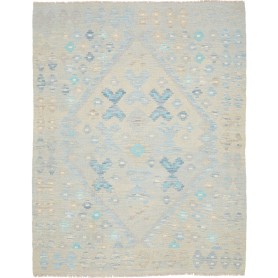Tappeto Kilim Afghanistan Geometrico Azzurro Grigio Chiaro 1
