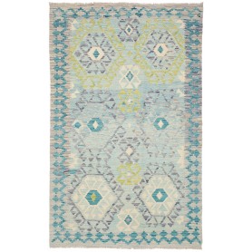 Tappeto Kilim Afghanistan Geometrico Azzurro Verde 120x191 C