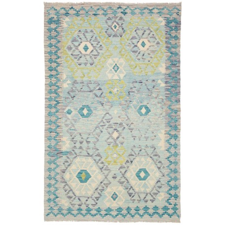 Tappeto Kilim Afghanistan Geometrico Azzurro Verde 120x191 C
