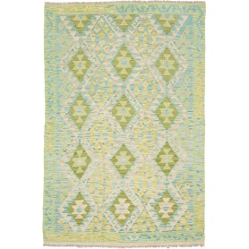 Tappeto Kilim Afghanistan Geometrico Azzurro Verde 128x188 C