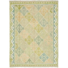 Tappeto Kilim Afghanistan Geometrico Verde Salvia Azzurro 15