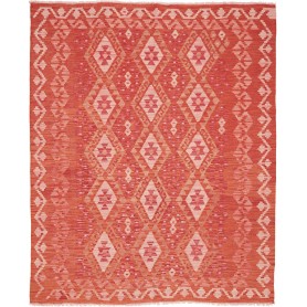 Tappeto Kilim Afghanistan Geometrico Arancione Corallo Chiar